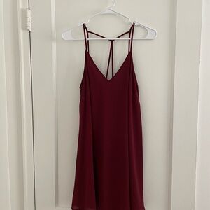 Lush Wine Backless Dress